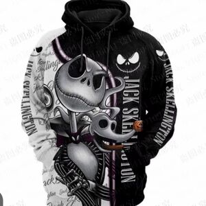 Jack Skellington Black and White Unisex Hoodie